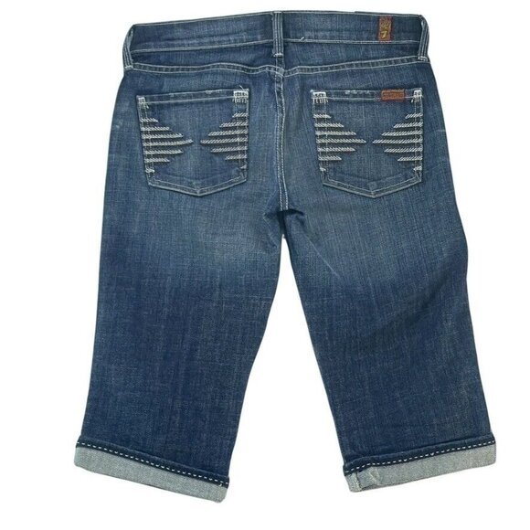 Shorts7 for All Mankind Colette Womens Capri Jeans Size 2S Blue Denim Made In US - Picture 8 of 9